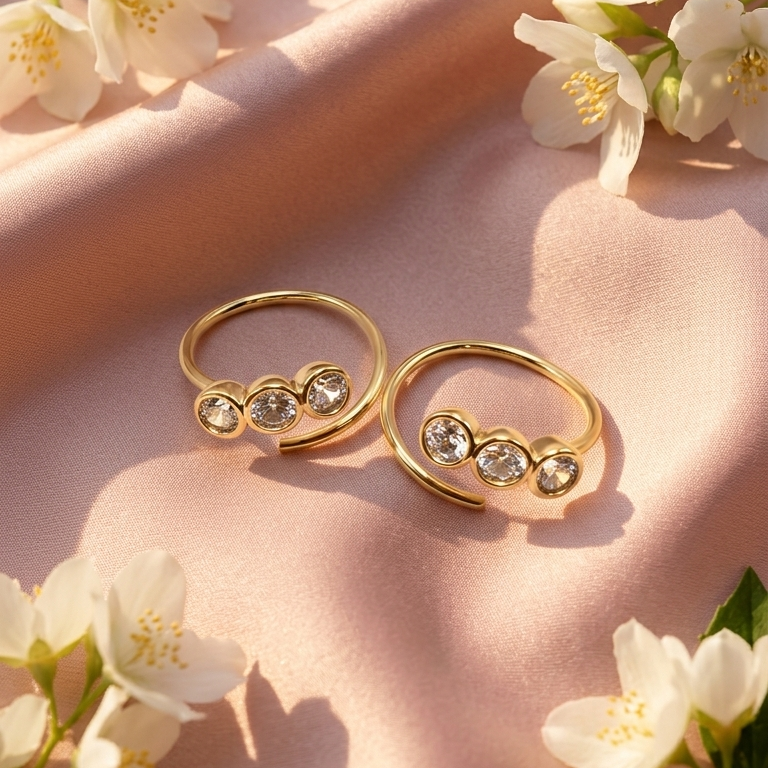 Classic Round Gold Open Hoop Earrings