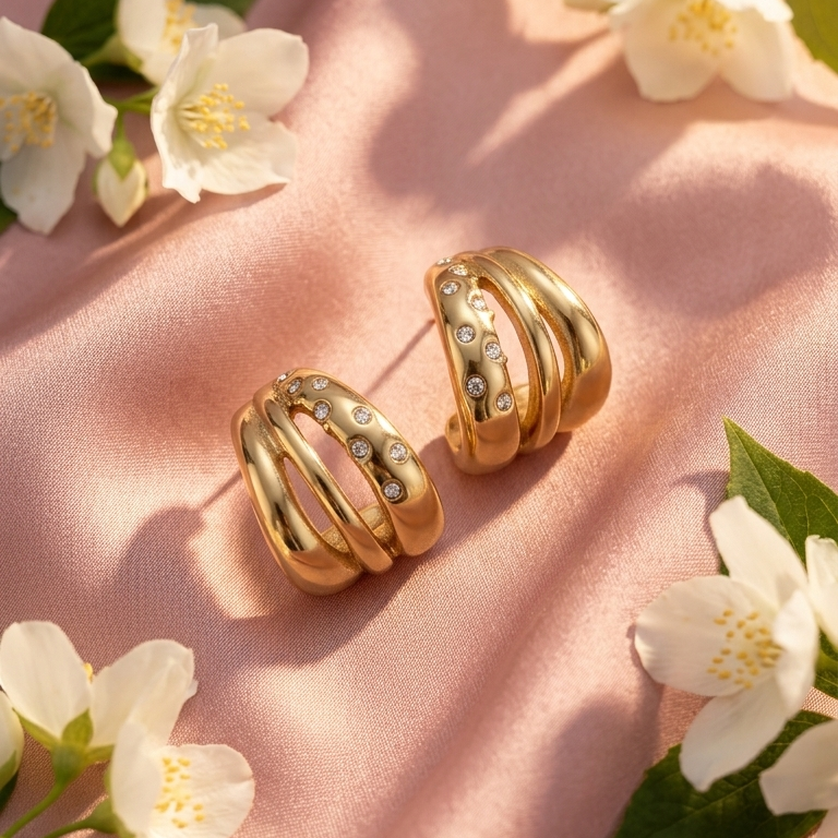 Dainty Crystal TripleLayer Earrings