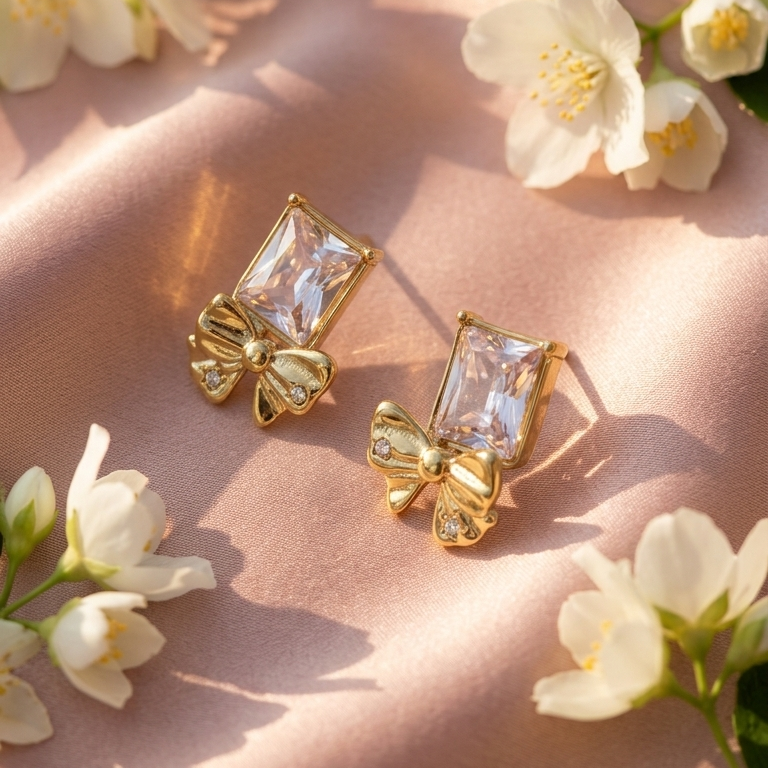 Classic Butterfly Crystal Stud Earring