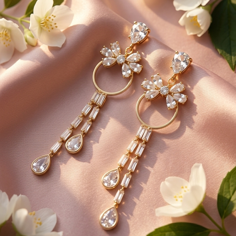 crystal rhinestones Korean Earrings