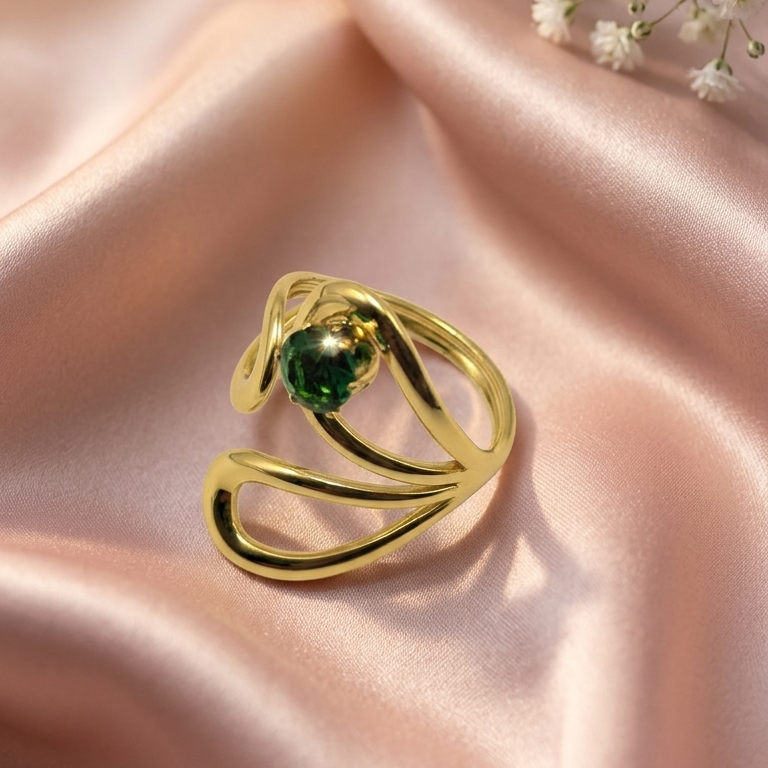Ever Shine Gold Green Ring
