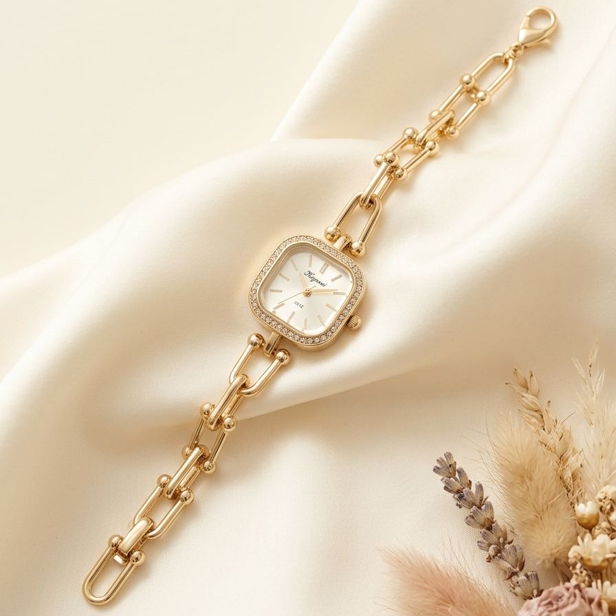 Gold-tone chain-link watch