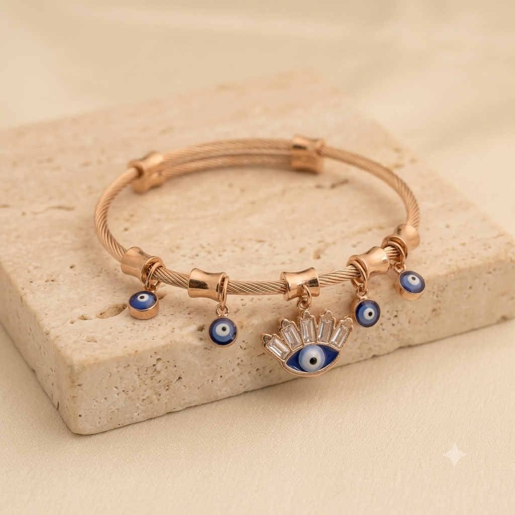 Rose Gold Evileye Kada
