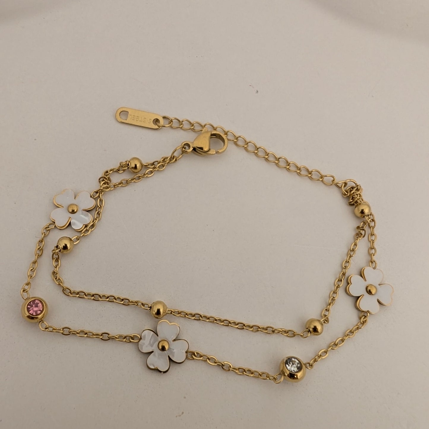 Double layered floral bracelet