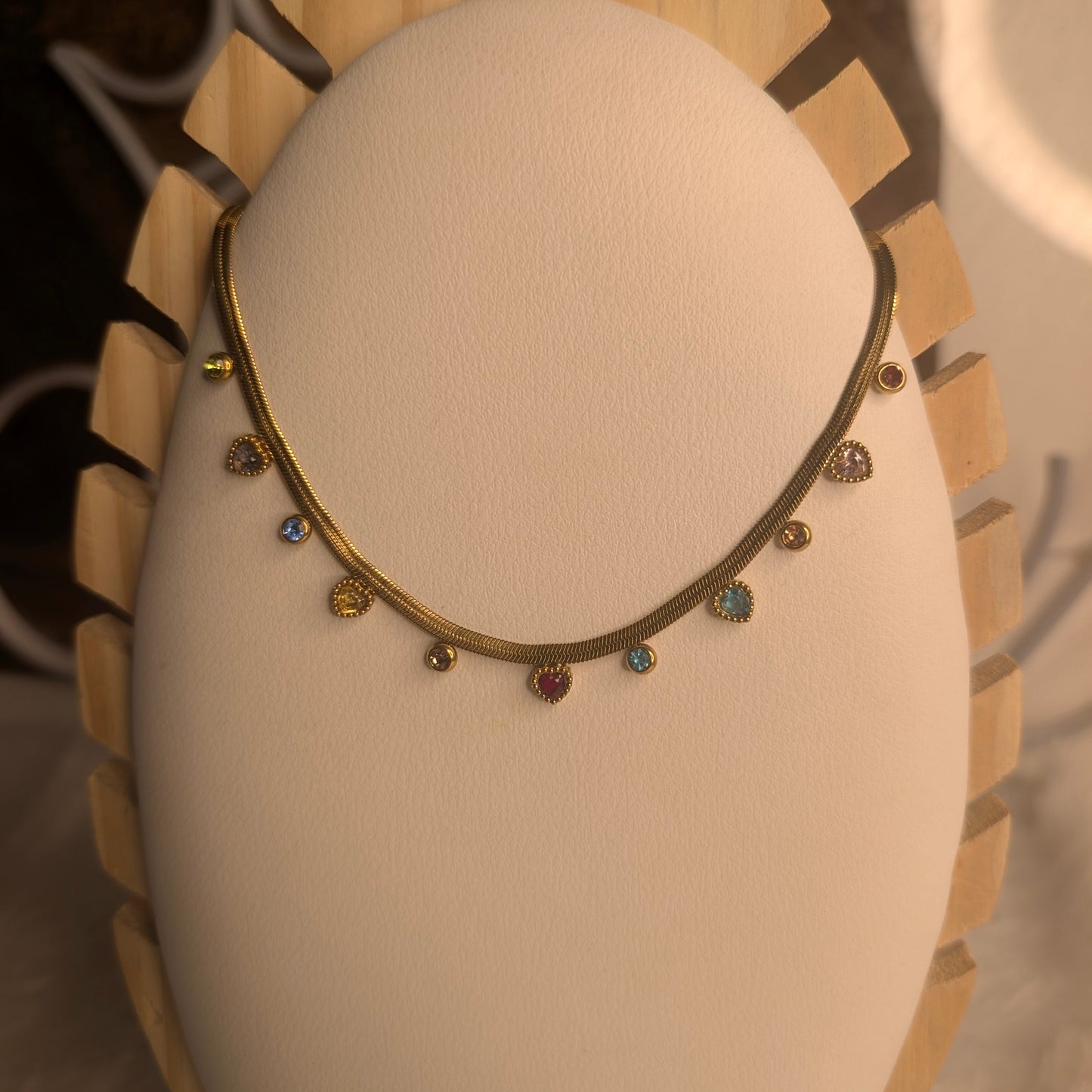 Royal multi-stone charm necklace
