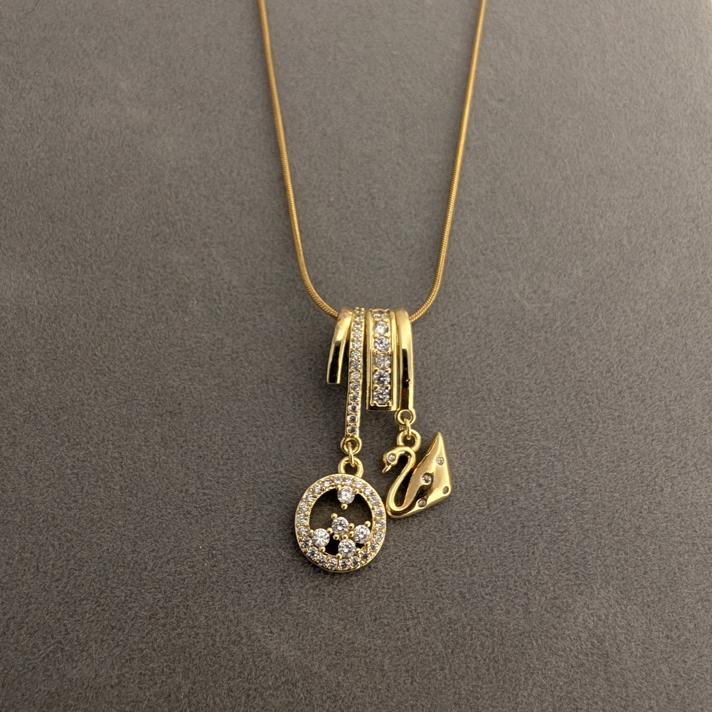 Golden Swan Charm Necklace