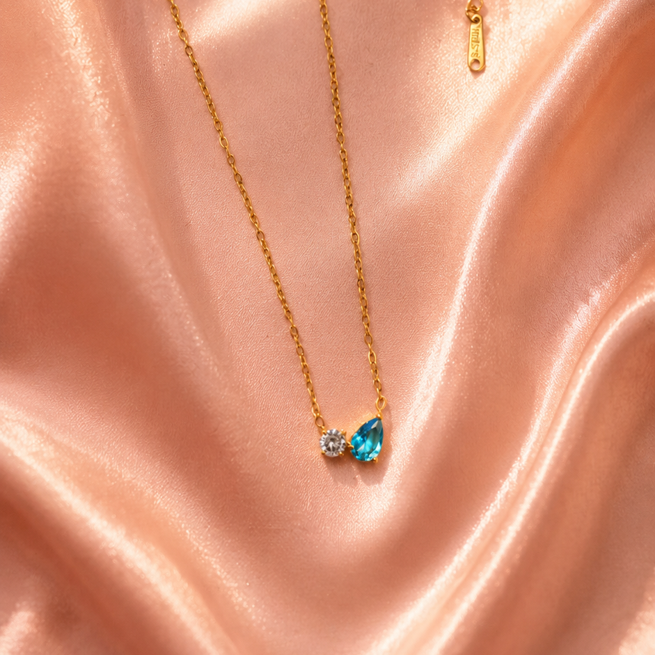 Aqua Blue Dainty Chain