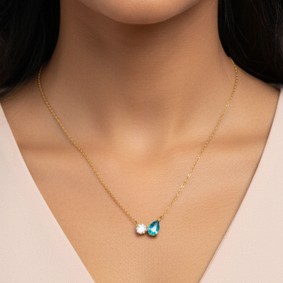 Aqua Blue Dainty Chain