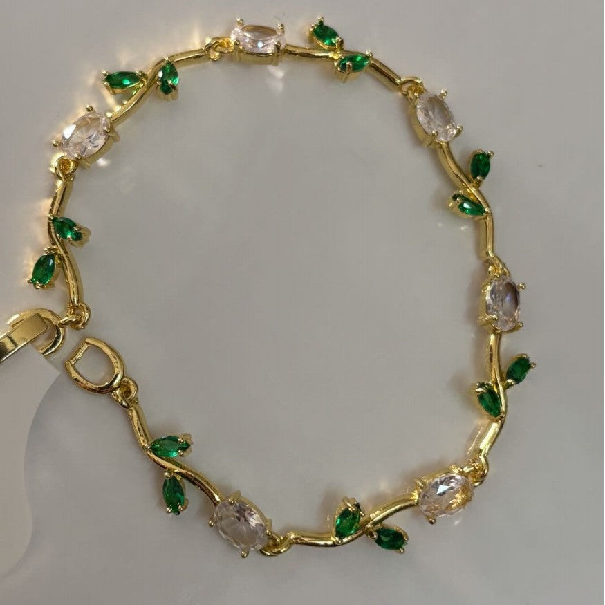 White and green tulip luxe bracelet small