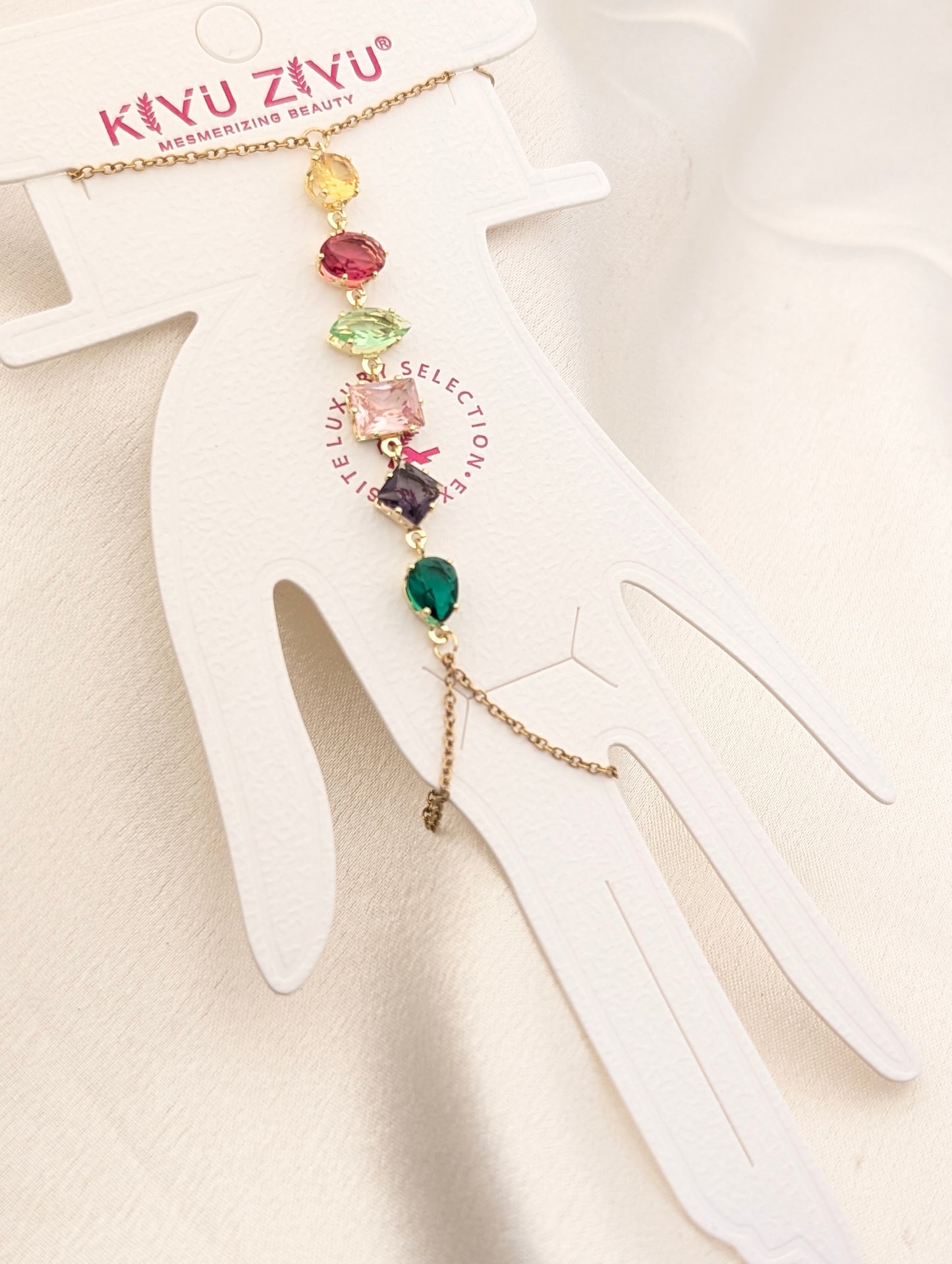 Multicolour crystal Handchain