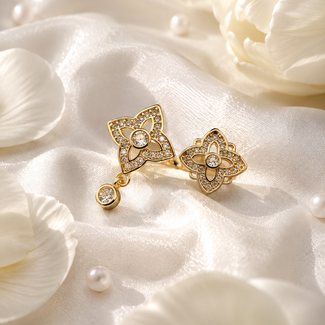 Bloom Link Ring- 18KGoldPlated WaterProof Anti-Tarnish