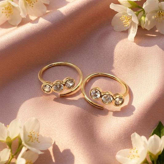 Classic Round Gold Open Hoop Earrings