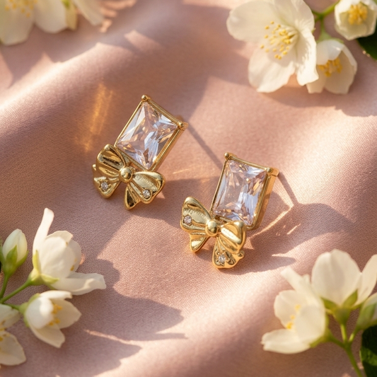 Classic Butterfly Crystal Stud Earring