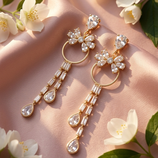 crystal rhinestones Korean Earrings