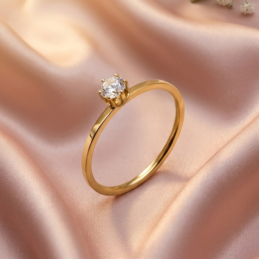 Celeste Solitaire Crystal Ring