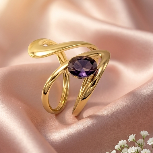 Aurora Purple Adjustable Ring