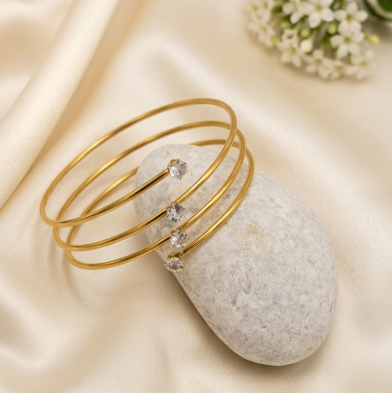 Grace Triple Crystal Open Bracelet