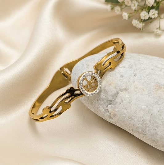 Elegant Tree of Life Gold Kada