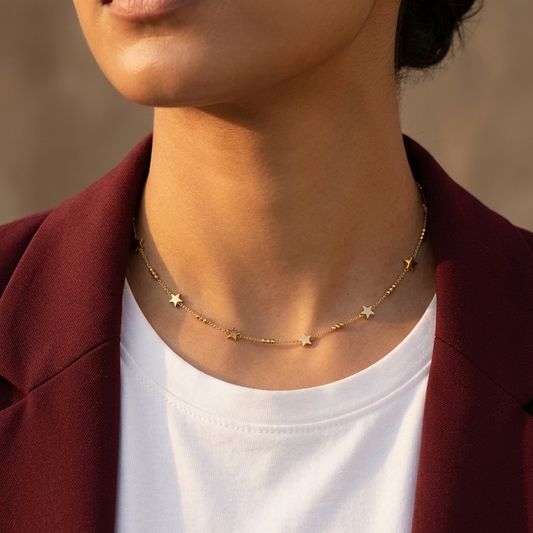 Luxury Dainty Gold Star Necklace