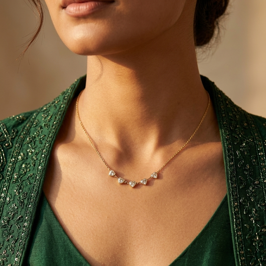 Minimalist Gold Heart charm Necklace