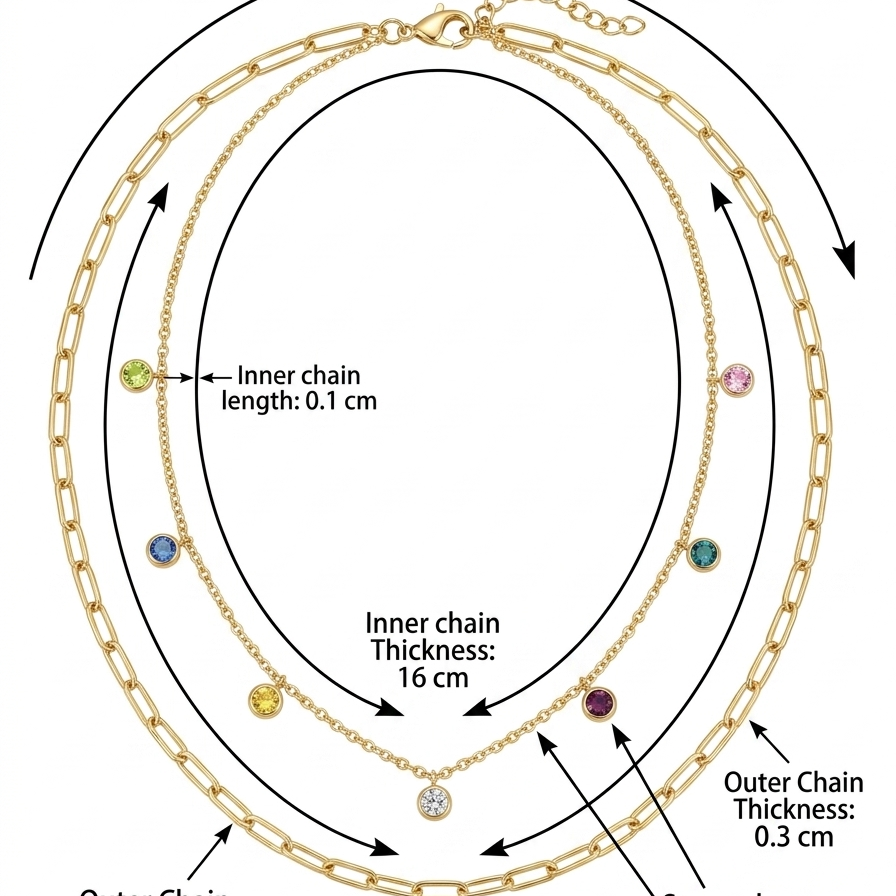 Elegant Double Layer Gold Multicolour necklace