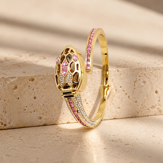 Premium dragon Crystal Stone Women Wrist Watch-pink