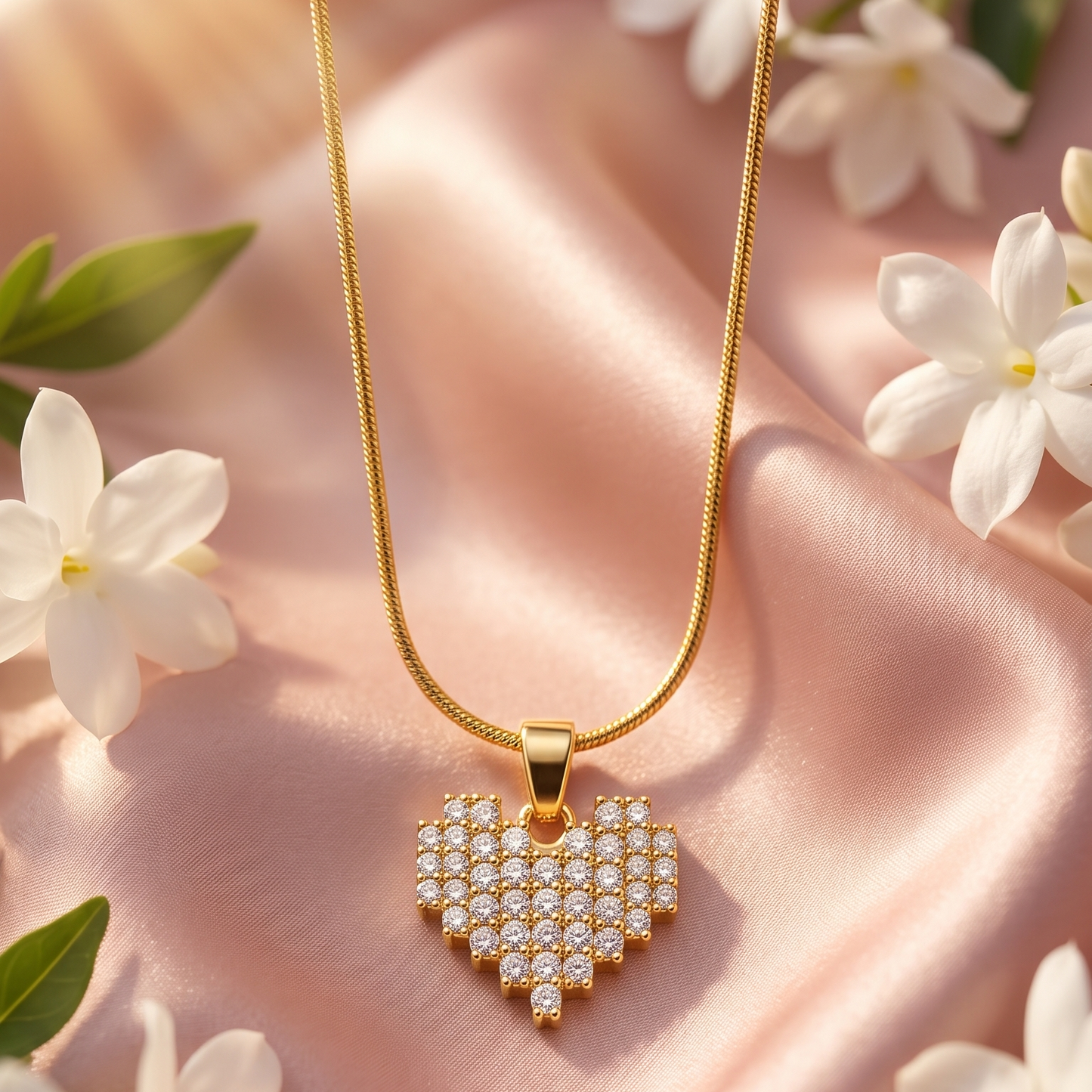 Sparkling heart pendant necklace