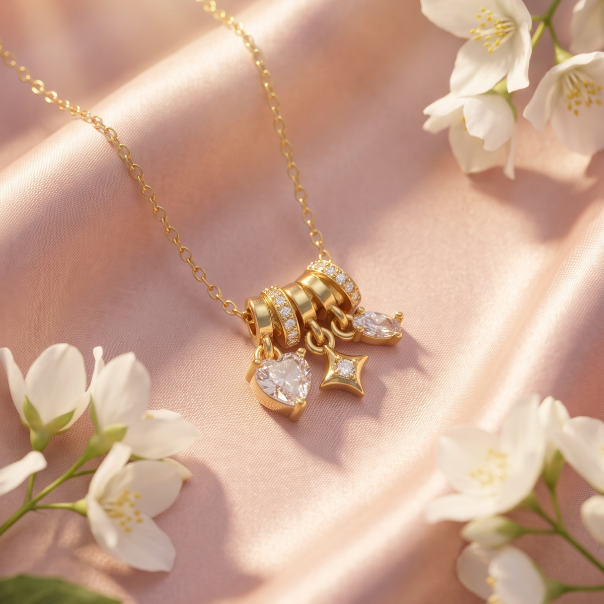 Golden Drop Charm Necklace