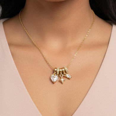 Golden Drop Charm Necklace