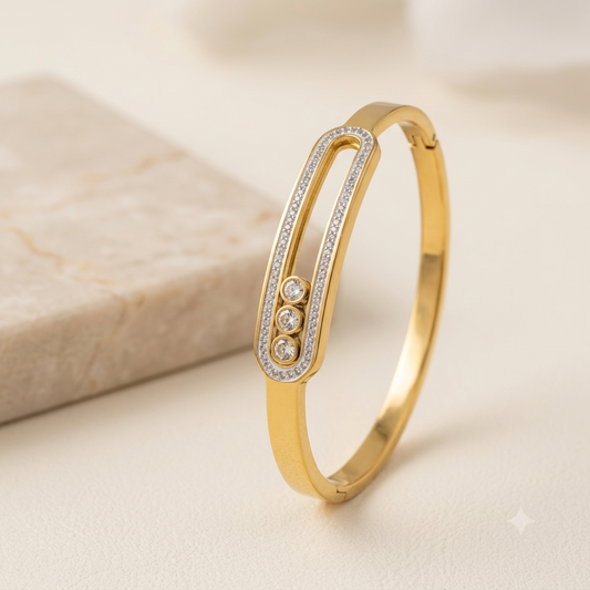 Gold bracelet with gemstones