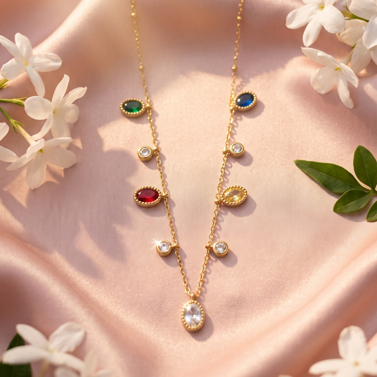 Multi colour charms necklace