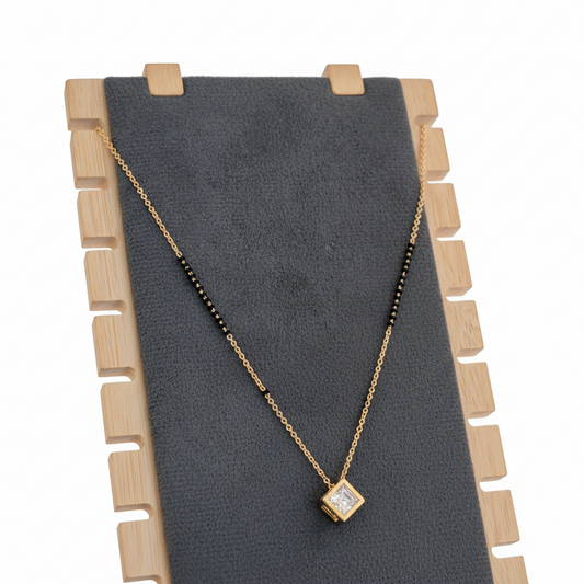 AntiTarnish Mangalsutra with Cube locket
