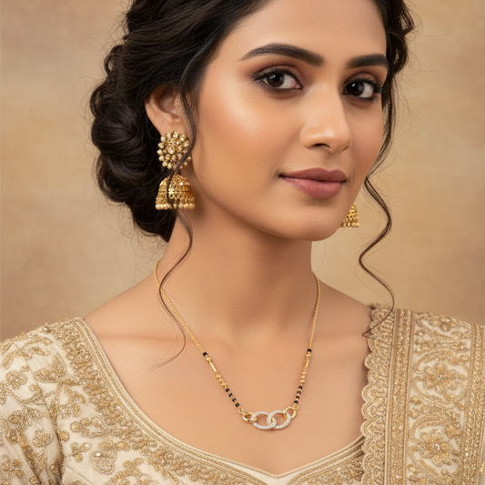 AntiTarnish Mangalsutra with link pendant