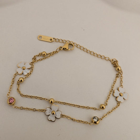 Double layered floral bracelet