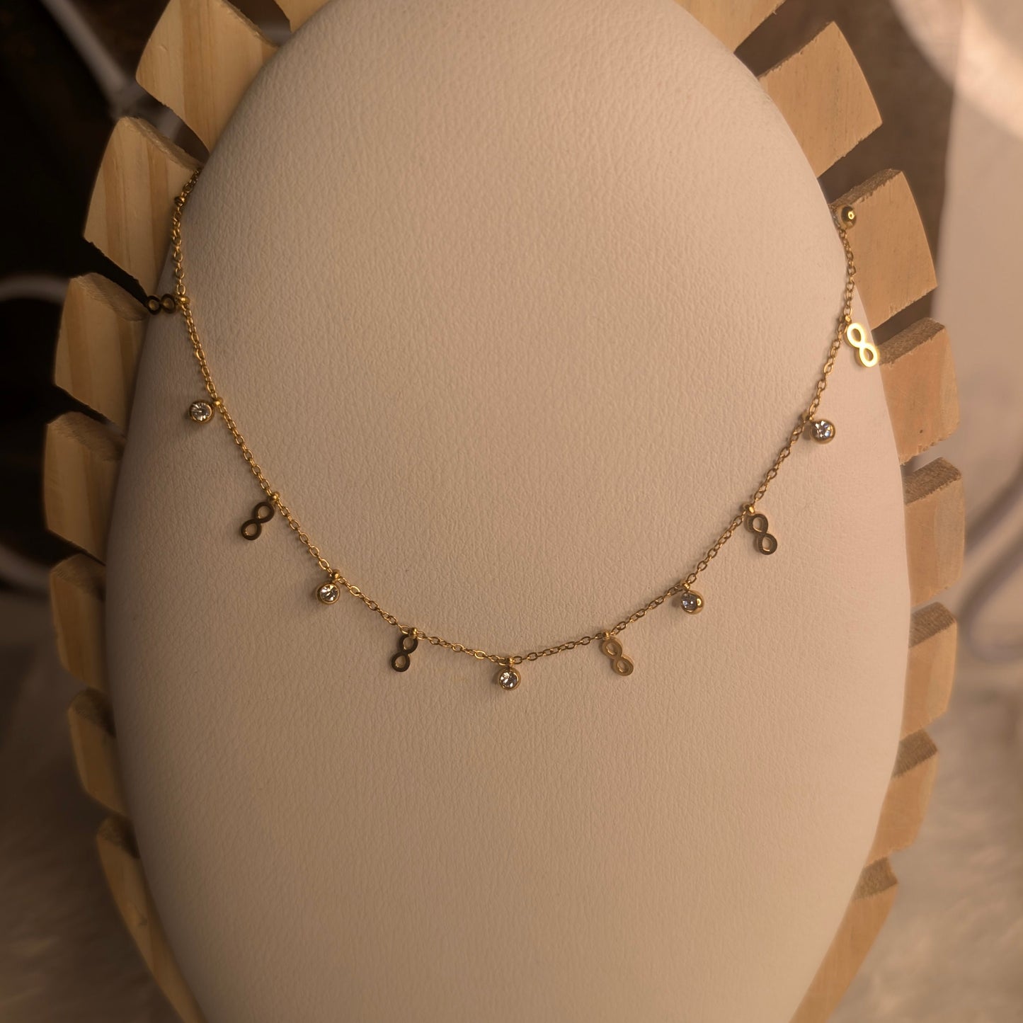 Delicate Infinity Charm Stones Necklace