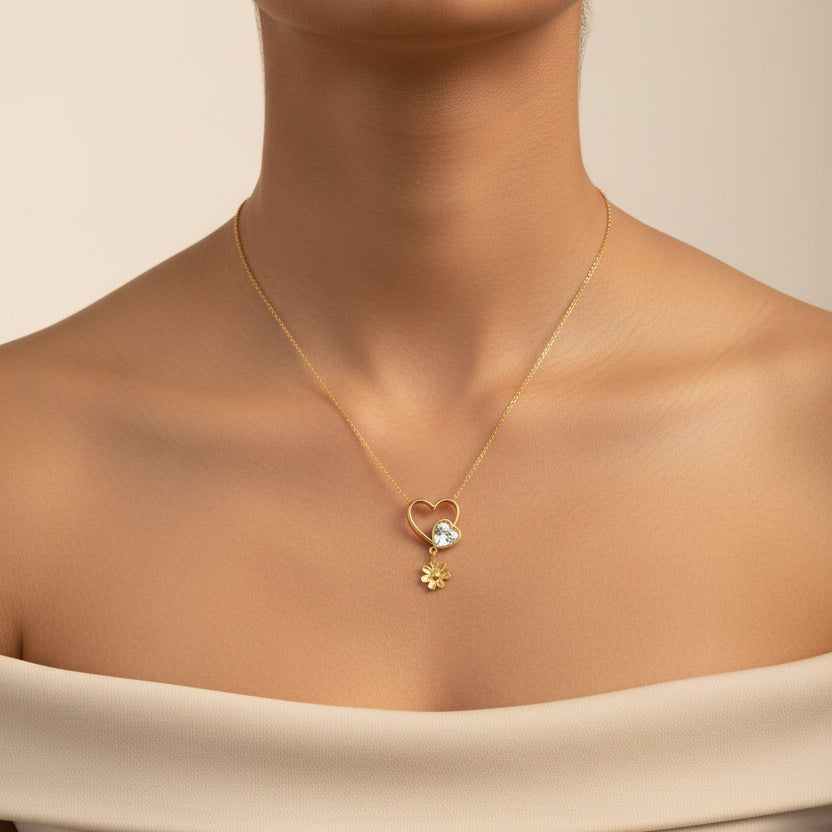 Demi fine Heart chain with flower