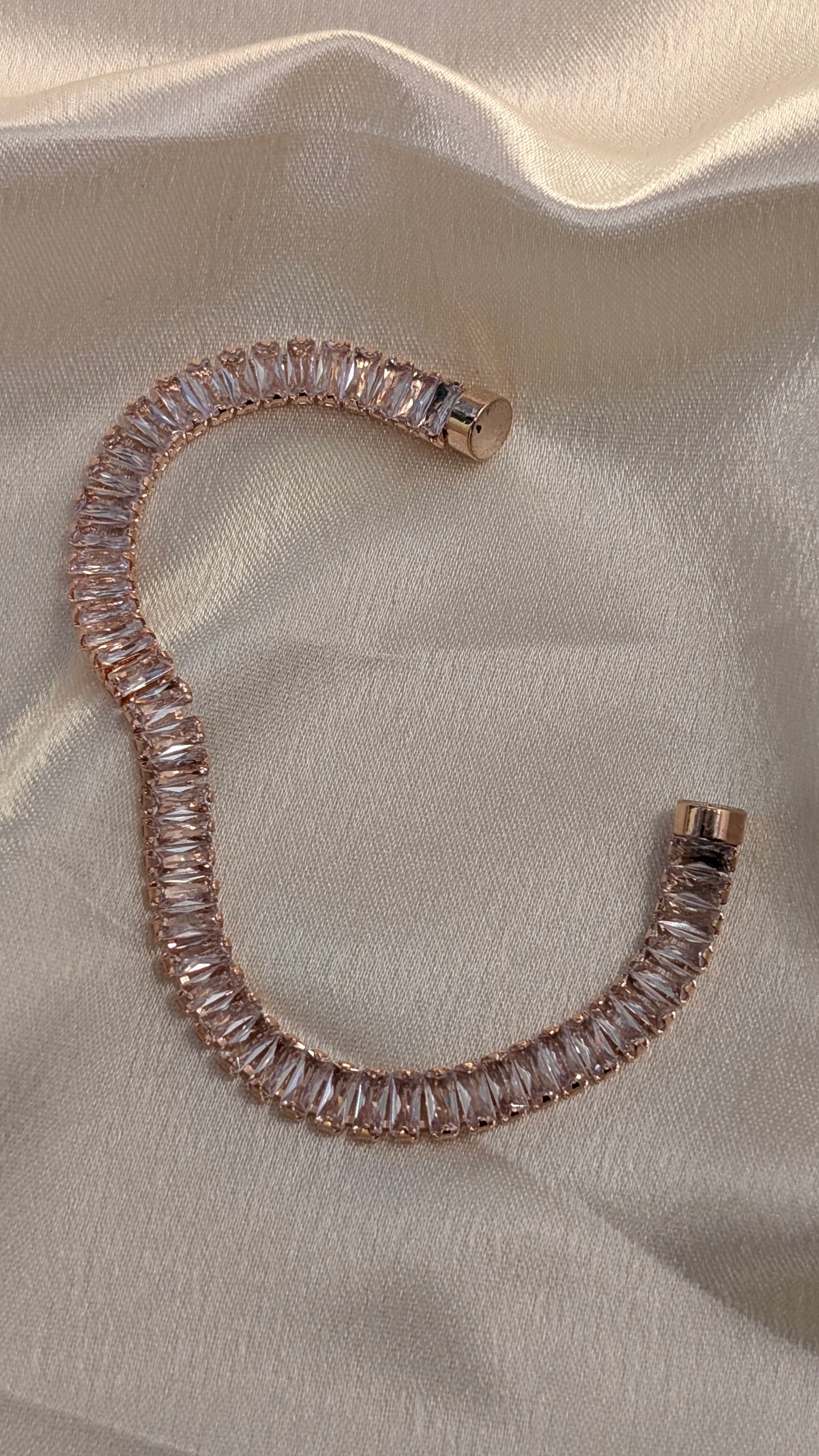 Antitarnish tennis rosegold magnet model bracelet