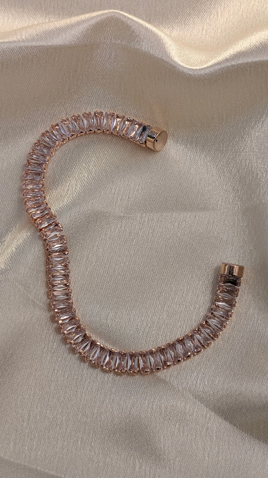 Antitarnish tennis rosegold magnet model bracelet