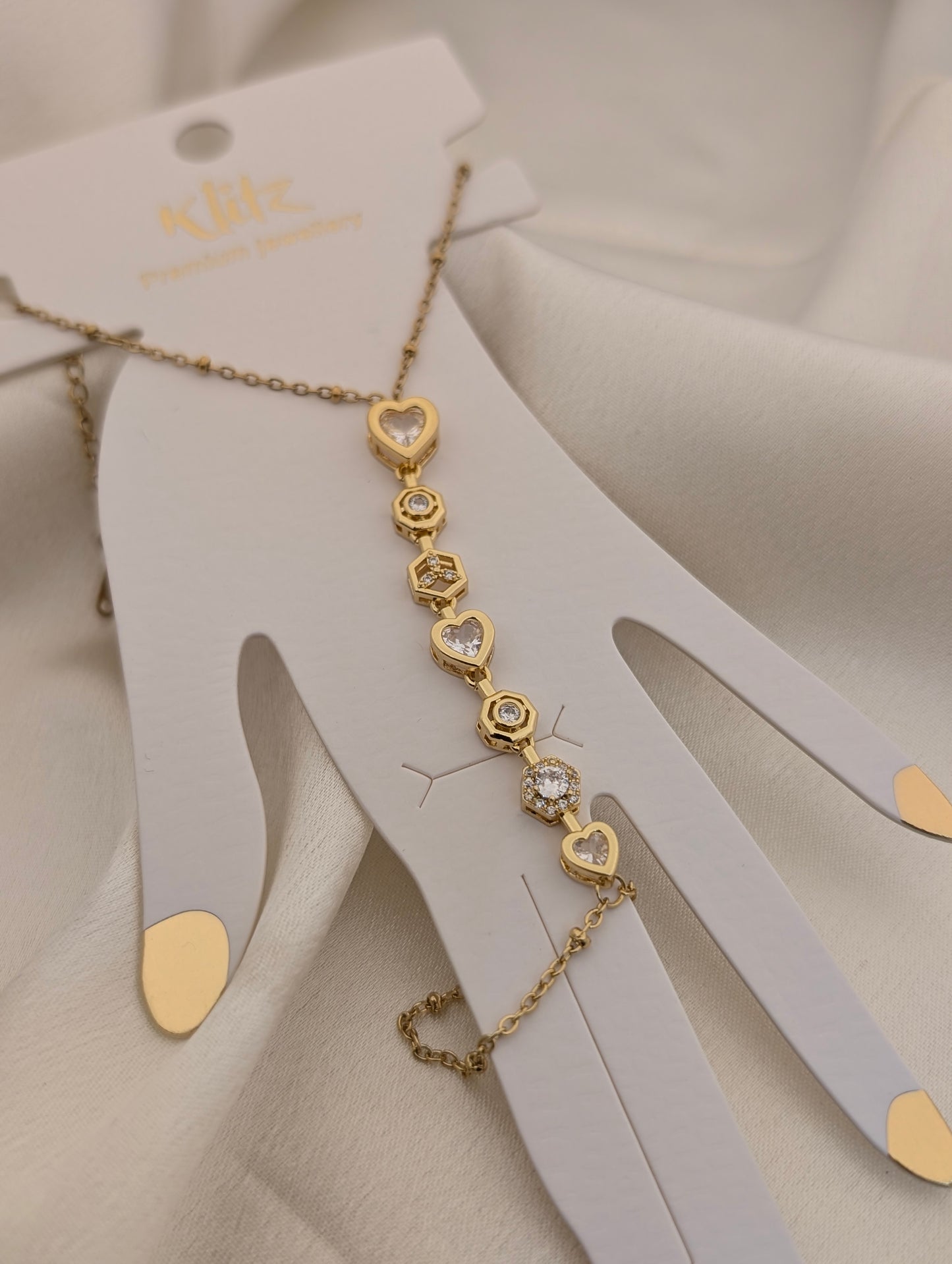 Crystal Heart Hand chain.