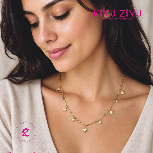 Star drop charm necklace