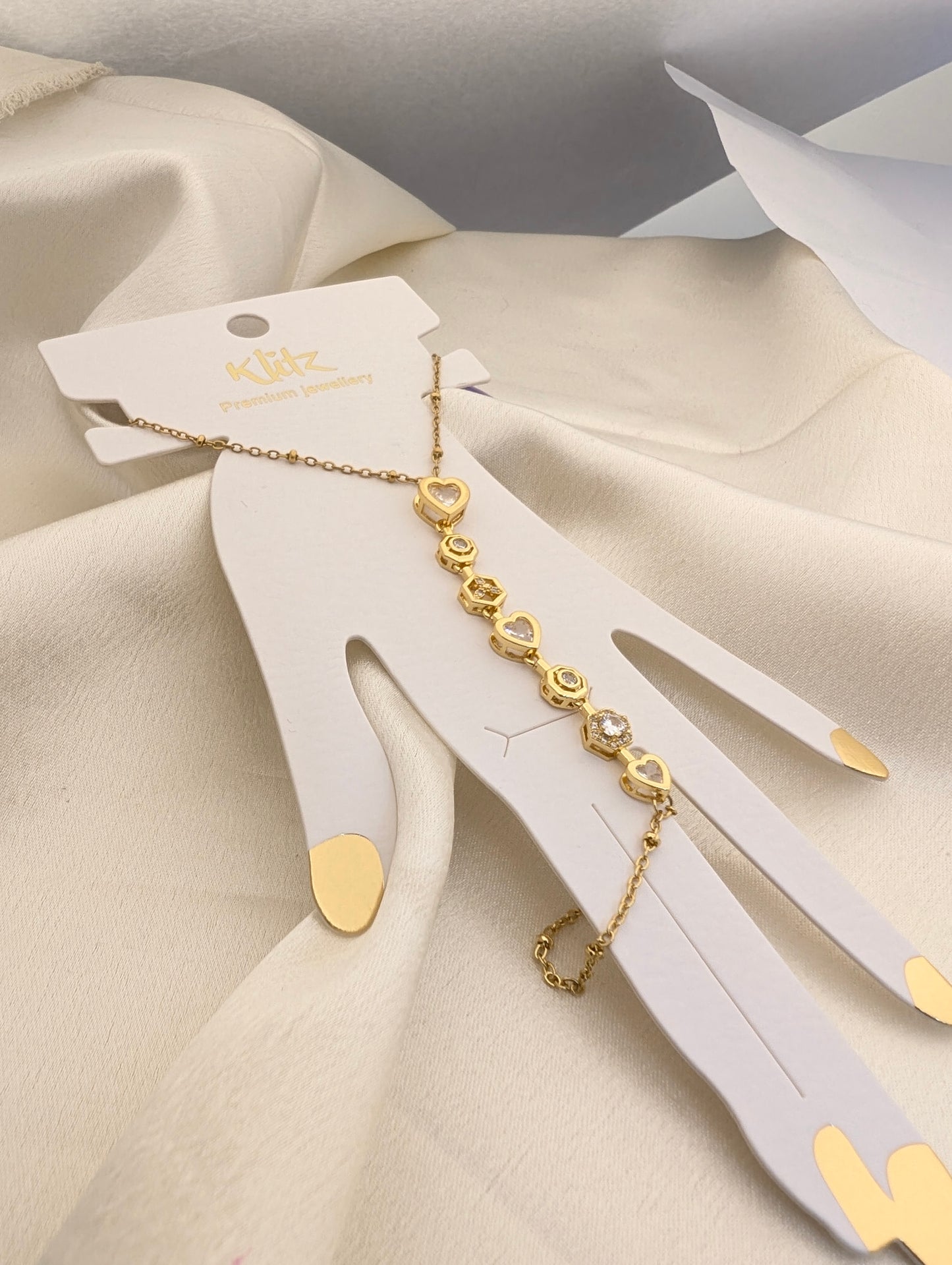 Crystal Heart Hand chain.