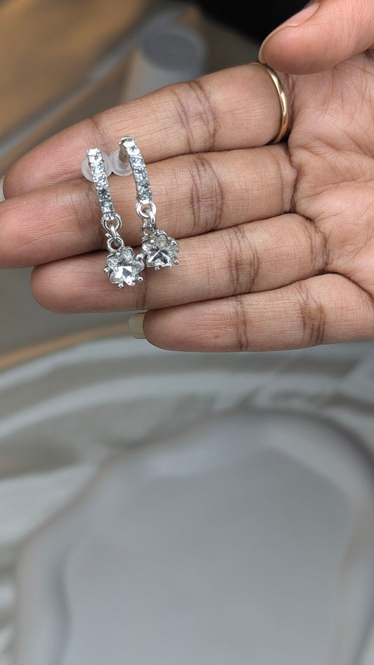 Minimal crystal drop stud earrings