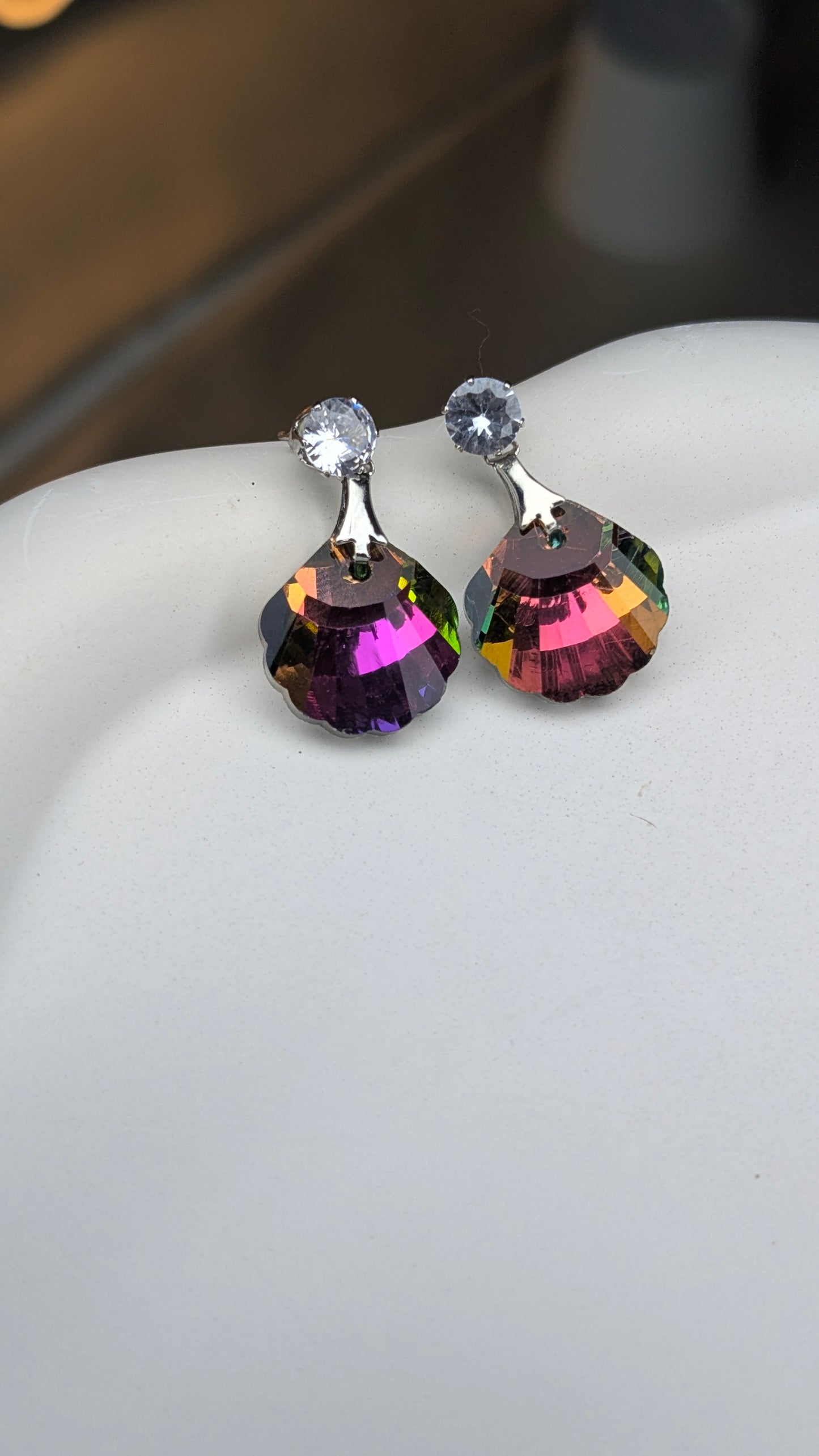 Aurora prism crystal drop earrings