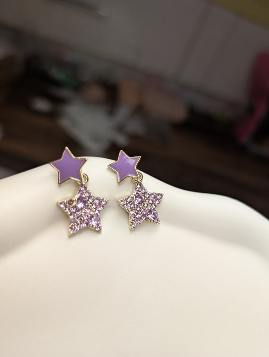 Lilac Star Charm Earrings 💜