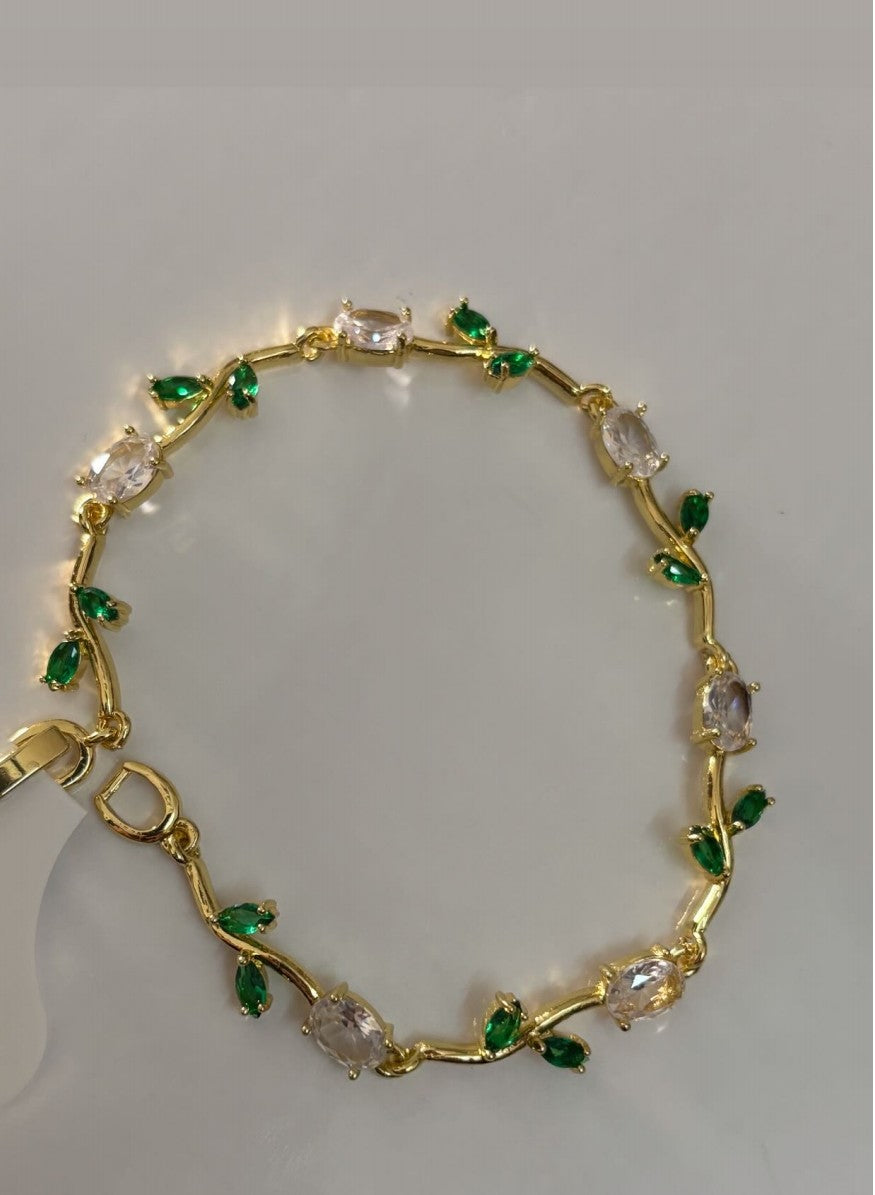 White and green tulip luxe bracelet small