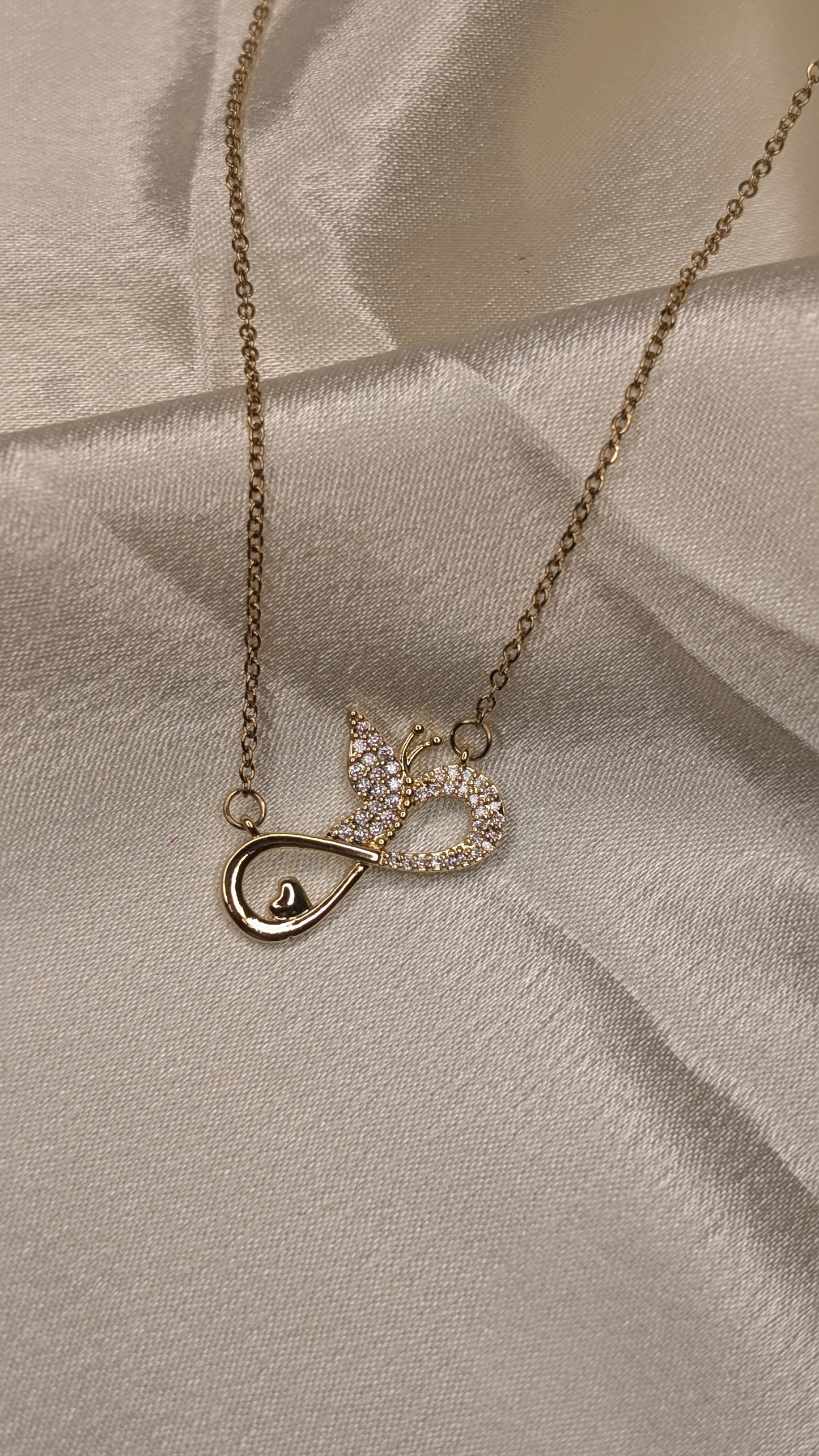 Antitarnish infinity stones pendant chain