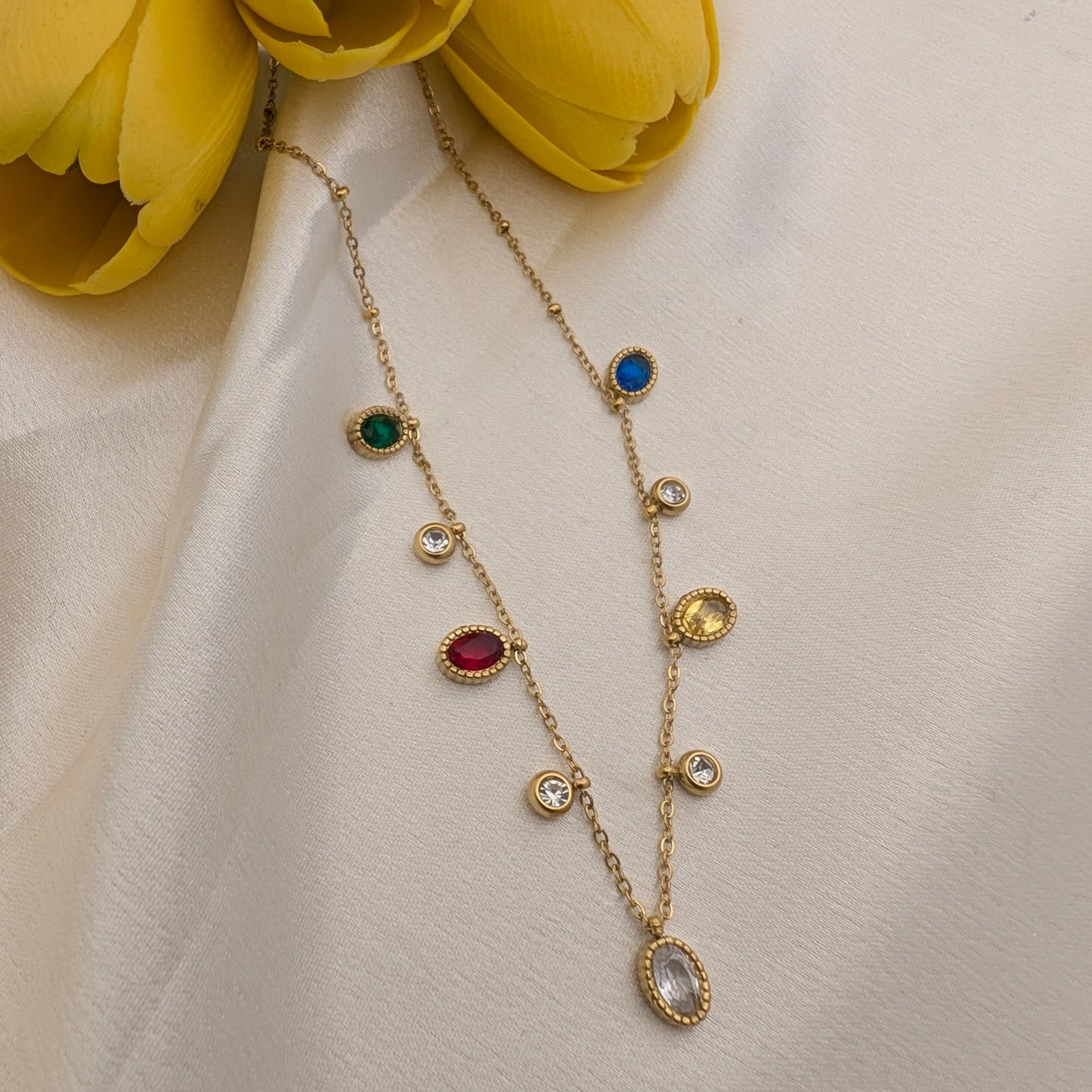Multi colour charms necklace