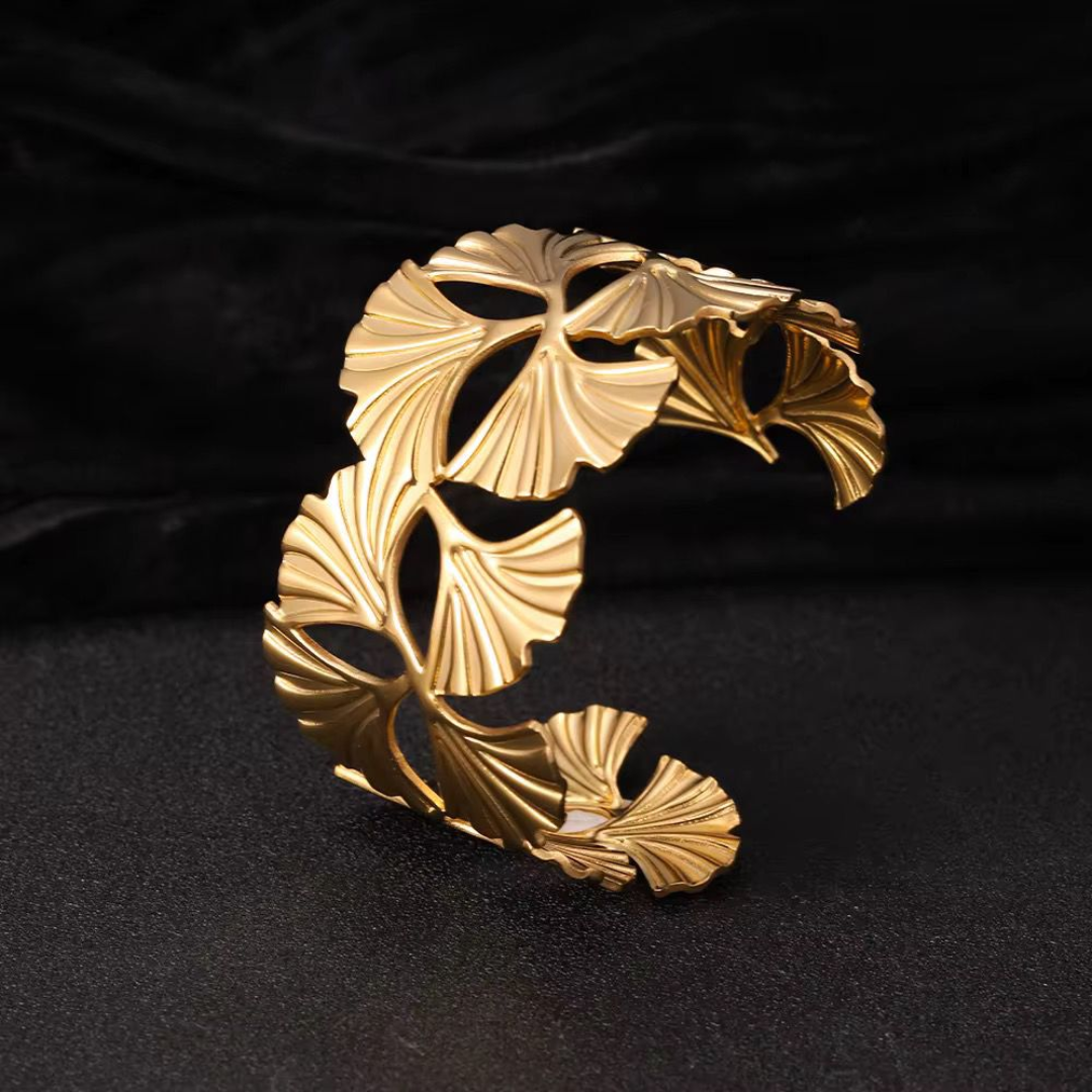 Golden petal Cuff Bracelet – 18K Gold Plated Anti-Tarnish Statement Kada