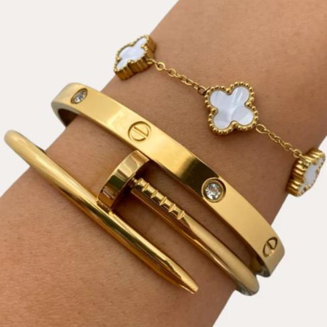 Classic Cartier kada - 18K Gold Plated Anti-Tarnish Bracelet