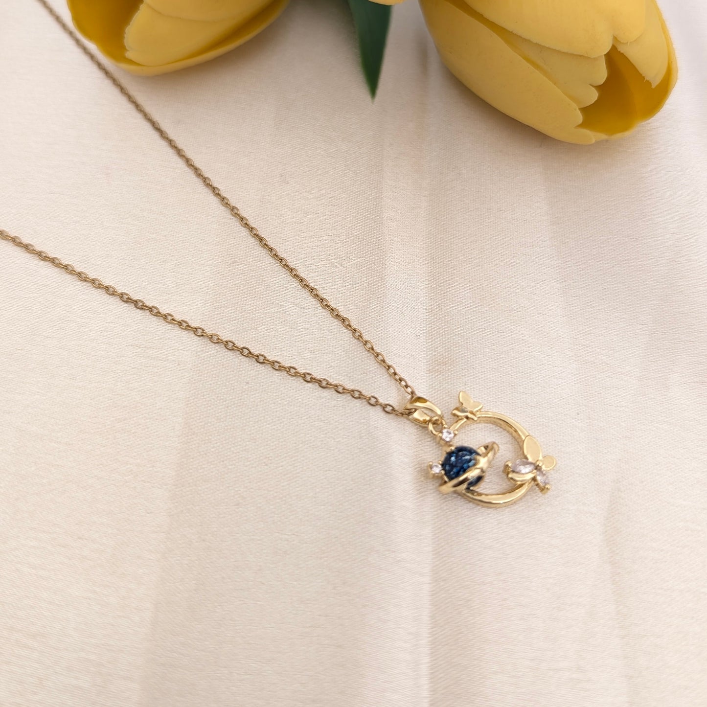 Luna blue crystal chain